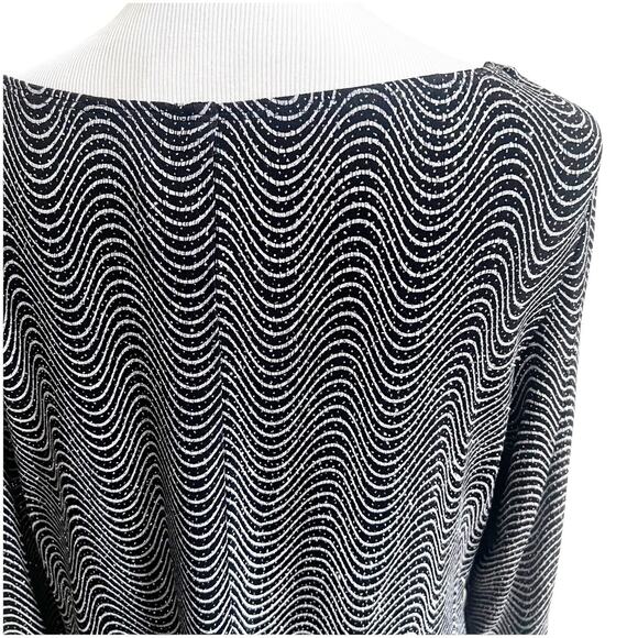 John Robert’s Wavy Design Sparky Party Top Vintage Size 18W Petite Black Silver - Picture 4 of 12